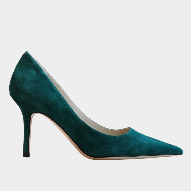 Suede high heels