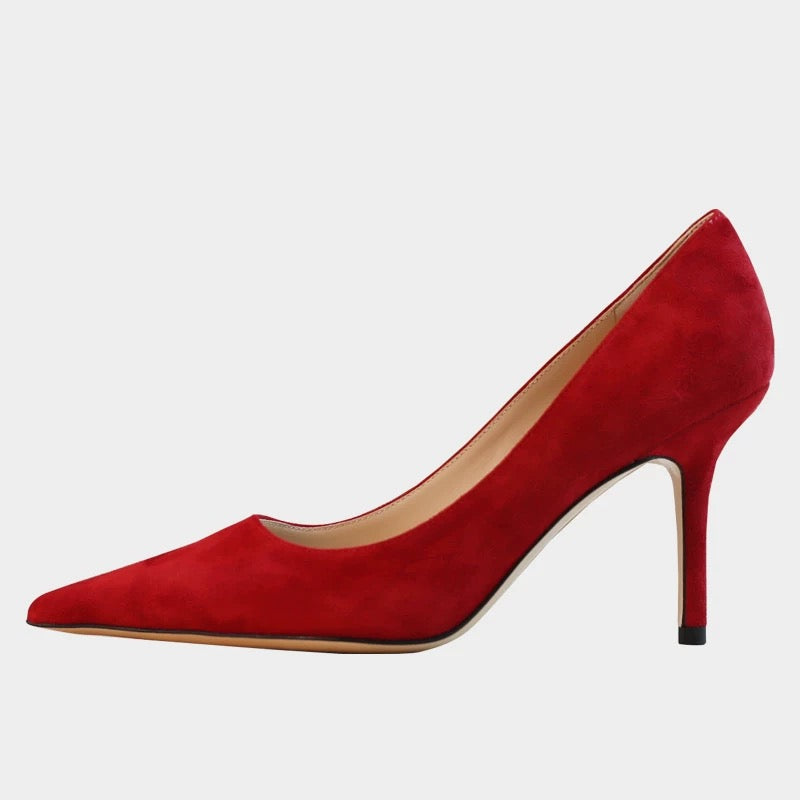 Suede high heels