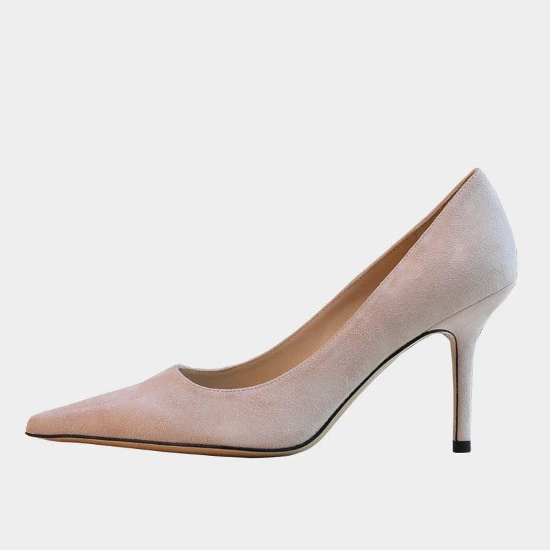 Suede high heels