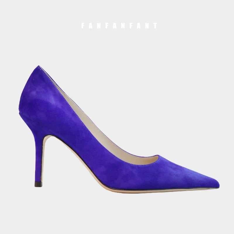 Suede high heels