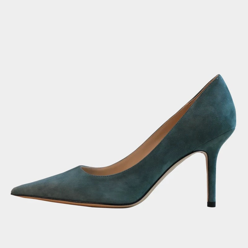 Suede high heels