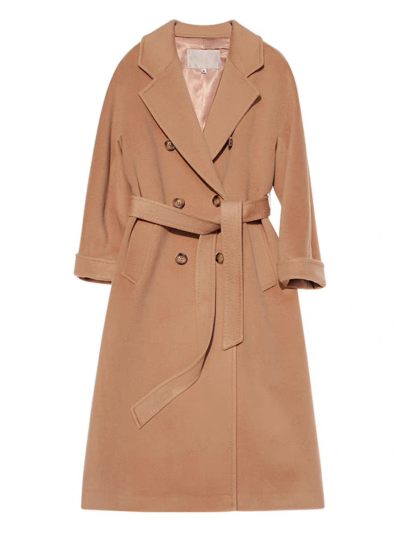 Double-breasted cashmere coat